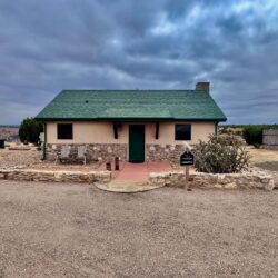 Front view of Chisholm Cabin