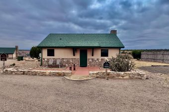 Front view of Chisholm Cabin